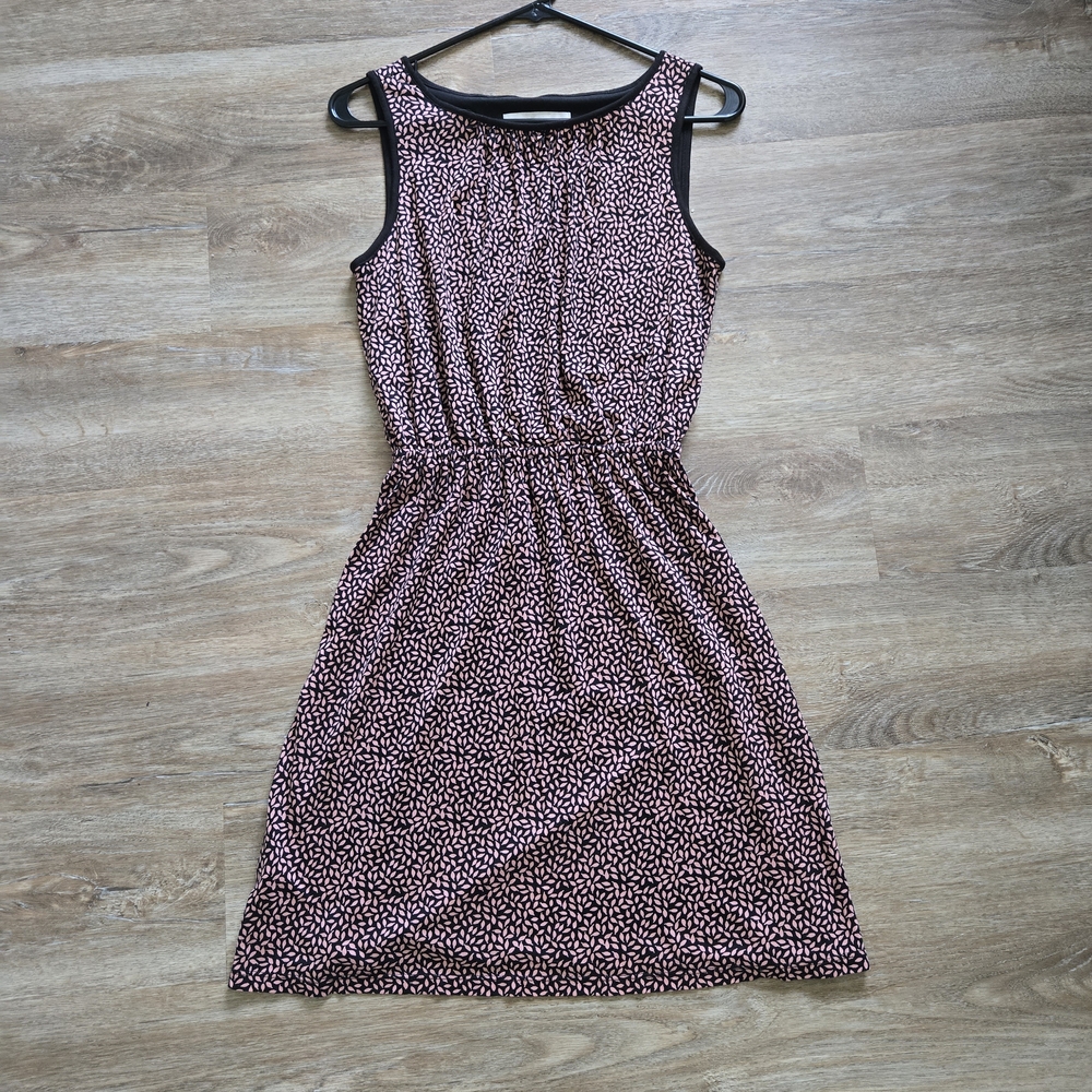 LOFT Sleeveless Black and Pink Mini Dress